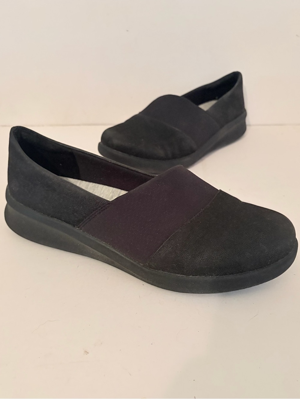 Clarks CloudSteppers Black Slip On Cushioned Comfort Shoes